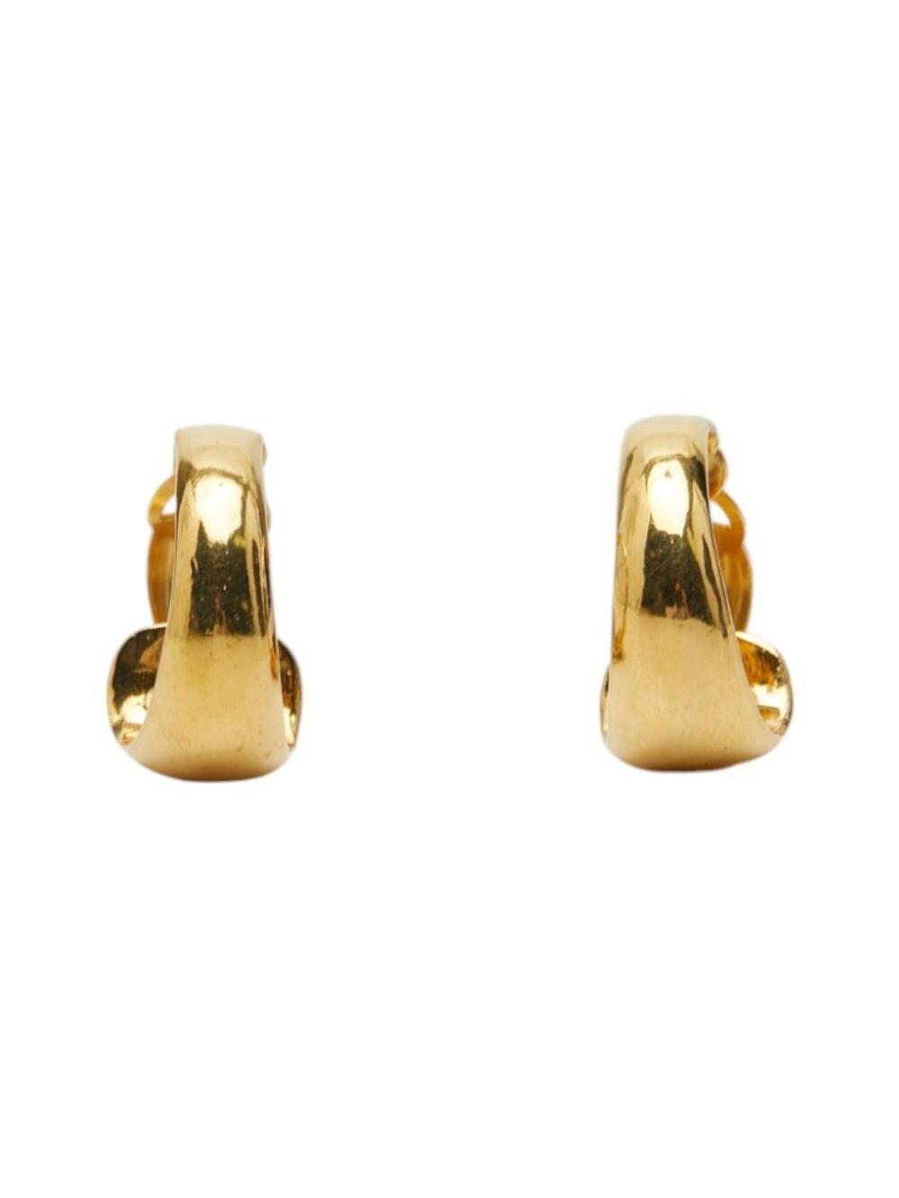Chanel Cc Logo Clip-On Earrings Metal #276021C69B - Picture 1 of 6